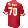 Prince Tega Wanogho 70 Kansas City Chiefs Super Bowl LVII Champions Men Game Jersey - Red