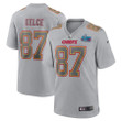 Travis Kelce 87 Kansas City Chiefs Youth Super Bowl LVII Patch Atmosphere Fashion Game Jersey - Gray