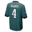 Jake Elliott 4 Philadelphia Eagles Super Bowl LVII Champions Men Game Jersey - Midnight Green