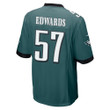 T.J. Edwards 57 Philadelphia Eagles Super Bowl LVII Champions Men Game Jersey - Midnight Green