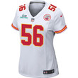 George Karlaftis 56 Kansas City Chiefs Super Bowl LVII Champions Women Game Jersey - White
