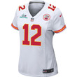 Shane Buechele 12 Kansas City Chiefs Super Bowl LVII Champions Women Game Jersey - White