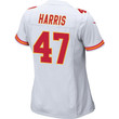 Darius Harris 47 Kansas City Chiefs Super Bowl LVII Champions Women Game Jersey - White