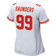 Khalen Saunders 99 Kansas City Chiefs Super Bowl LVII Champions Women Game Jersey - White