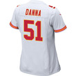 Mike Danna 51 Kansas City Chiefs Super Bowl LVII Champions Women Game Jersey - White