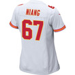 Lucas Niang 67 Kansas City Chiefs Super Bowl LVII Champions Women Game Jersey - White