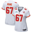 Lucas Niang 67 Kansas City Chiefs Super Bowl LVII Champions Women Game Jersey - White