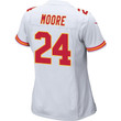 Skyy Moore 24 Kansas City Chiefs Super Bowl LVII Champions Women Game Jersey - White