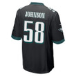 Kyron Johnson 58 Philadelphia Eagles Super Bowl LVII Champions Men Game Jersey - Black