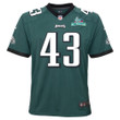 Kyzir White 43 Philadelphia Eagles Super Bowl LVII Champions Youth Game Jersey - Midnight Green