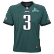 Zach Pascal 3 Philadelphia Eagles Super Bowl LVII Champions Youth Game Jersey - Midnight Green