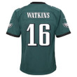 Quez Watkins 16 Philadelphia Eagles Super Bowl LVII Champions Youth Game Jersey - Midnight Green