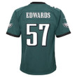 T.J. Edwards 57 Philadelphia Eagles Super Bowl LVII Champions Youth Game Jersey - Midnight Green