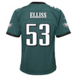 Christian Elliss 53 Philadelphia Eagles Super Bowl LVII Champions Youth Game Jersey - Midnight Green
