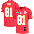 Blake Bell 81 Kansas City Chiefs Super Bowl LVII Champions Youth Game Jersey - Red