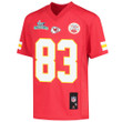Noah Gray 83 Kansas City Chiefs Super Bowl LVII Champions Youth Game Jersey - Red