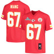 Lucas Niang 67 Kansas City Chiefs Super Bowl LVII Champions Youth Game Jersey - Red