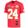 Skyy Moore 24 Kansas City Chiefs Super Bowl LVII Champions Youth Game Jersey - Red