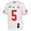 Tommy Townsend 5 Kansas City Chiefs Super Bowl LVII Champions Youth Game Jersey - White