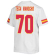 Prince Tega Wanogho 70 Kansas City Chiefs Super Bowl LVII Champions Youth Game Jersey - White