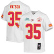 Jaylen Watson 35 Kansas City Chiefs Super Bowl LVII Champions Youth Game Jersey - White