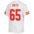 Trey Smith 65 Kansas City Chiefs Super Bowl LVII Champions Youth Game Jersey - White