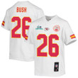 Deon Bush 26 Kansas City Chiefs Super Bowl LVII Champions Youth Game Jersey - White