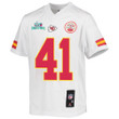James Winchester 41 Kansas City Chiefs Super Bowl LVII Champions Youth Game Jersey - White