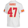 Darius Harris 47 Kansas City Chiefs Super Bowl LVII Champions Youth Game Jersey - White