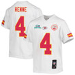 Chad Henne 4 Kansas City Chiefs Super Bowl LVII Champions Youth Game Jersey - White