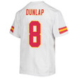 Carlos Dunlap 8 Kansas City Chiefs Super Bowl LVII Champions Youth Game Jersey - White