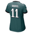 A.J. Brown 11 Philadelphia Eagles Super Bowl LVII Champions Women Game Jersey - Midnight Green