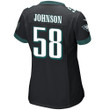 Kyron Johnson 58 Philadelphia Eagles Super Bowl LVII Champions Women Game Jersey - Black