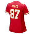 Travis Kelce 87 Kansas City Chiefs Women Super Bowl LVII Patch Game Jersey - Red