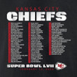 Kansas City Chiefs Super Bowl LVII Varsity Roster T-Shirt - Black
