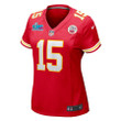 Patrick Mahomes 15 Kansas City Chiefs Women Super Bowl LVII Patch Game Jersey - Red