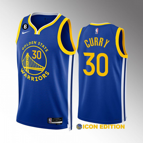 Golden State Warriors Stephen Curry #30 2022-23 Icon Edition Royal Jersey Swingman