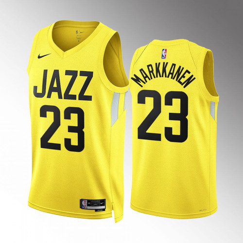Lauri Markkanen #23 2022-23 Utah Jazz Yellow Icon Edition Jersey Swingman