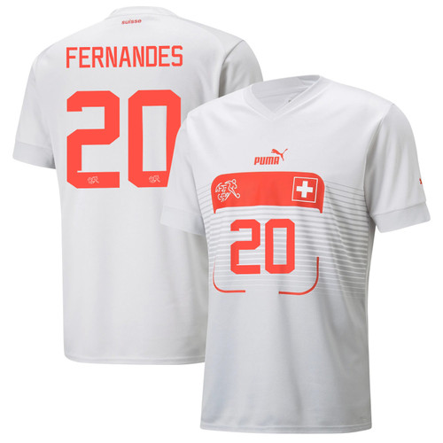 Switzerland National Team 2022-23 Edimilson Fernandes #20 Away Men Jersey - White