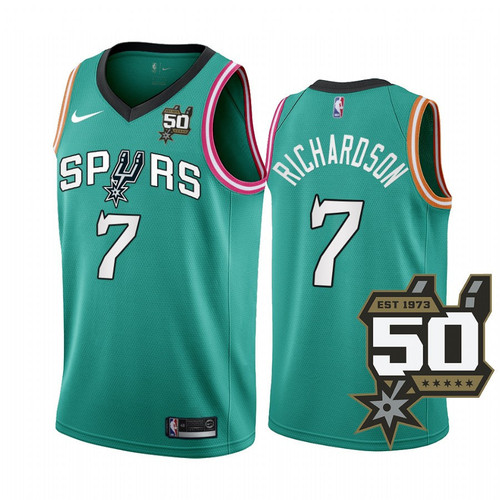 Josh Richardson 2022-23 San Antonio Spurs Teal #7 50th Anniversary Jersey City Edition