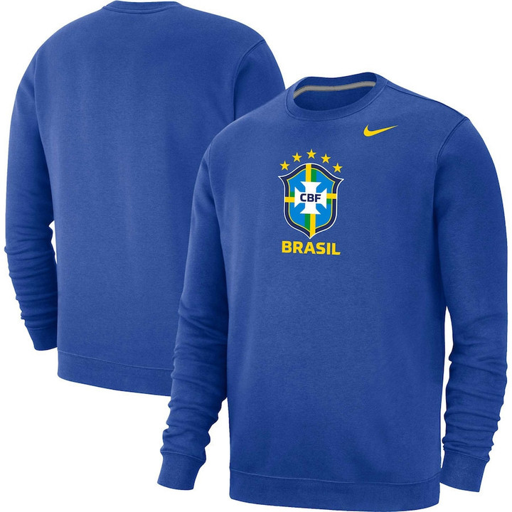 Brazil National Team Fleece Pullover Sweatshirt - Royal