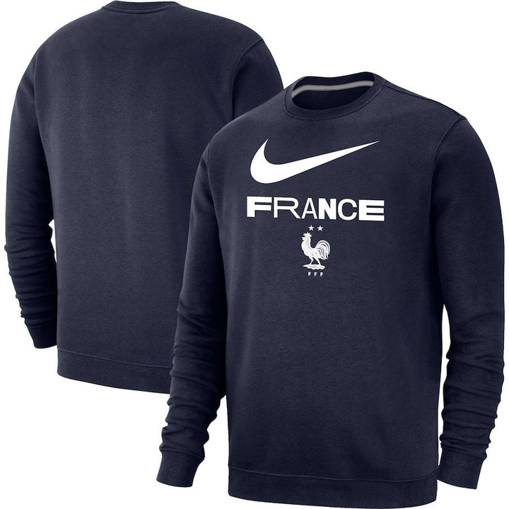 France National Team Lockup Club Pullover Sweatshirt - Navy