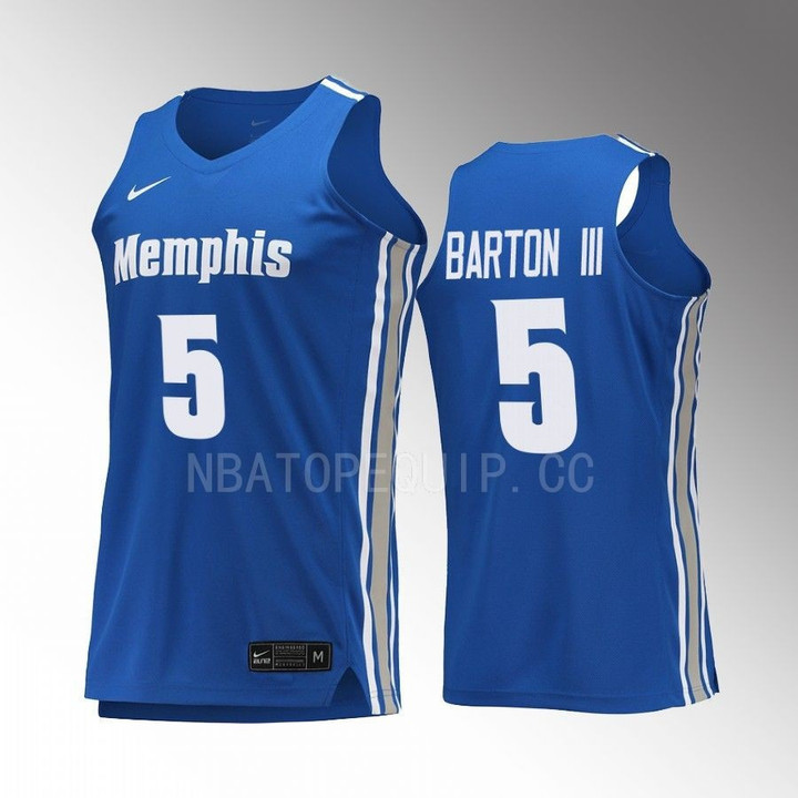 Memphis Tigers Will Barton III #5 Jersey College Basketball Royal Uniform