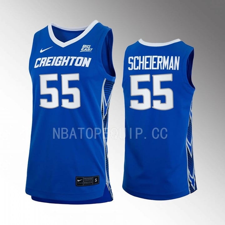 Baylor Scheierman #55 Creighton Bluejays Blue Jersey 2022-23 College Basketball