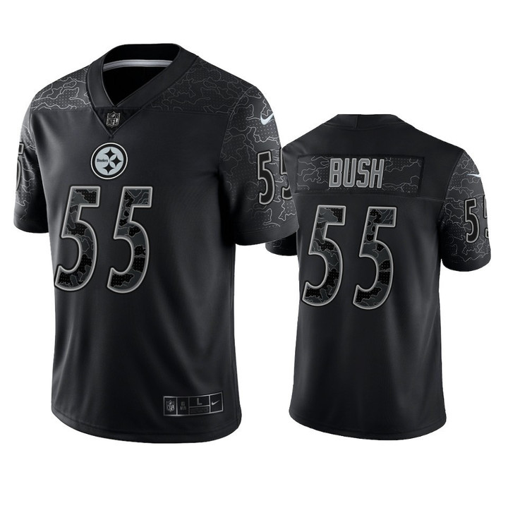 Devin Bush 55 Pittsburgh Steelers Black Reflective Limited Jersey - Men