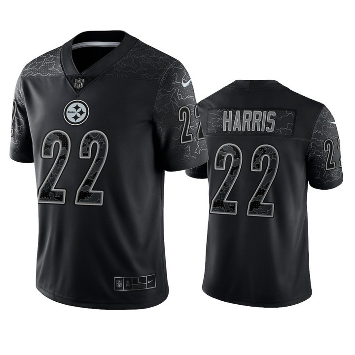 Najee Harris 22 Pittsburgh Steelers Black Reflective Limited Jersey - Men