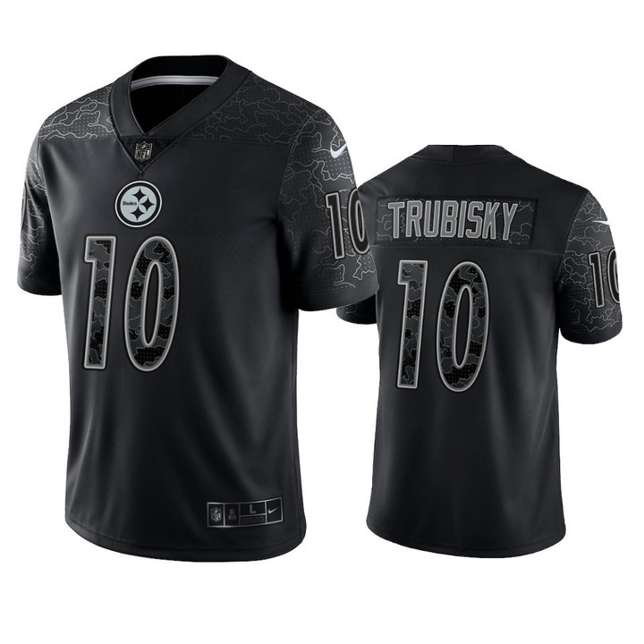Mitchell Trubisky 10 Pittsburgh Steelers Black Reflective Limited Jersey - Men