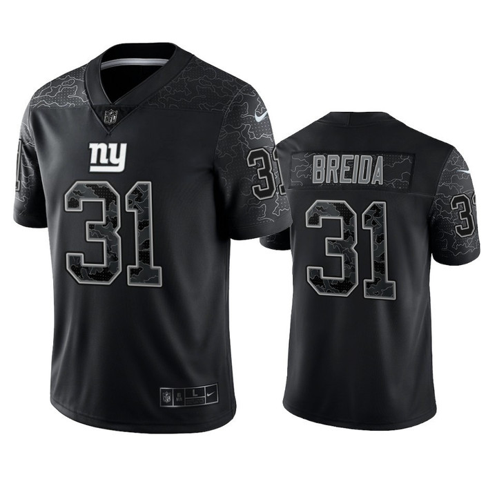 Matt Breida 31 New York Giants Black Reflective Limited Jersey - Men