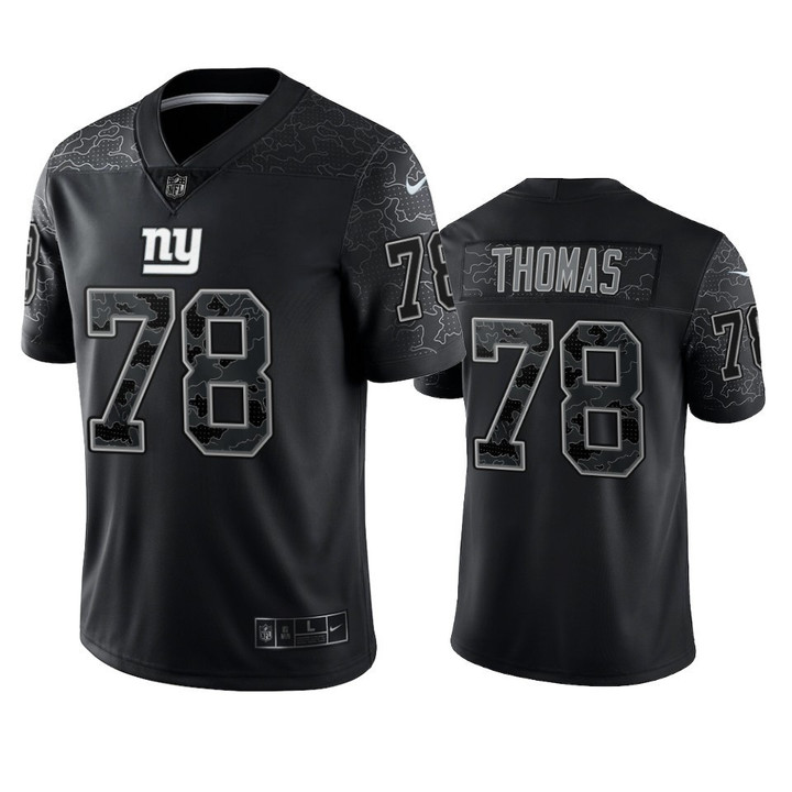 Andrew Thomas 78 New York Giants Black Reflective Limited Jersey - Men