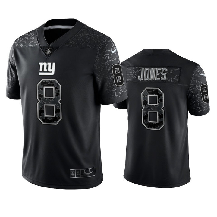 Daniel Jones 8 New York Giants Black Reflective Limited Jersey - Men